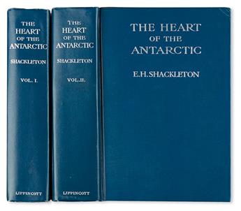 SHACKLETON, ERNEST HENRY, Sir. The Heart of the Antarctic. 2 vols. Philadelphia, 1909. In dust jackets.